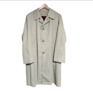 Vintage Trench Coat Men’s Size 40 Beige Removeable Liner Car Coat Fall Spring